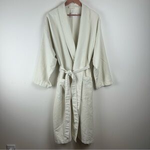 Monarch Cypress Cream Microfiber Bathrobe Mens XL Belted Spa Pool 3/4 Length